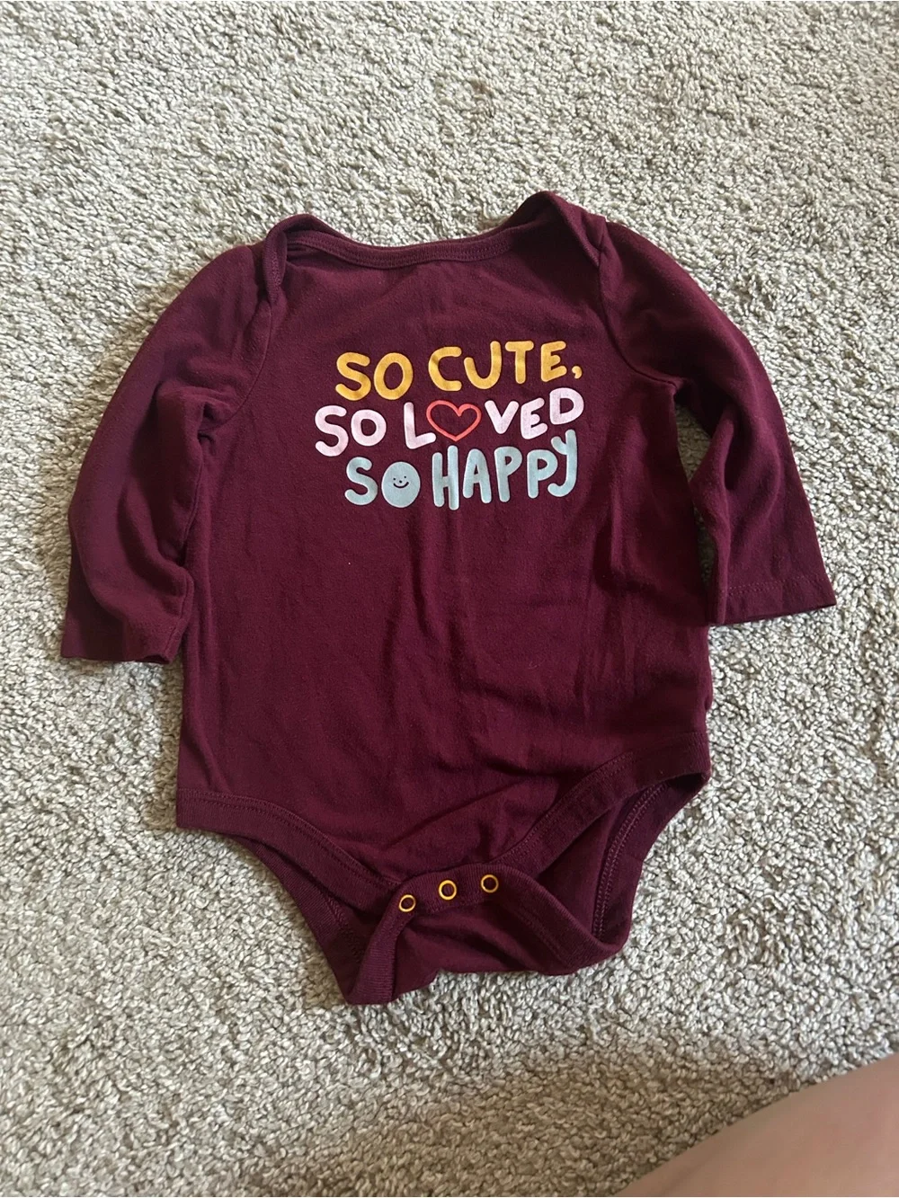 Cat & Jack 6-9 Month Purple Longsleeve Onesie